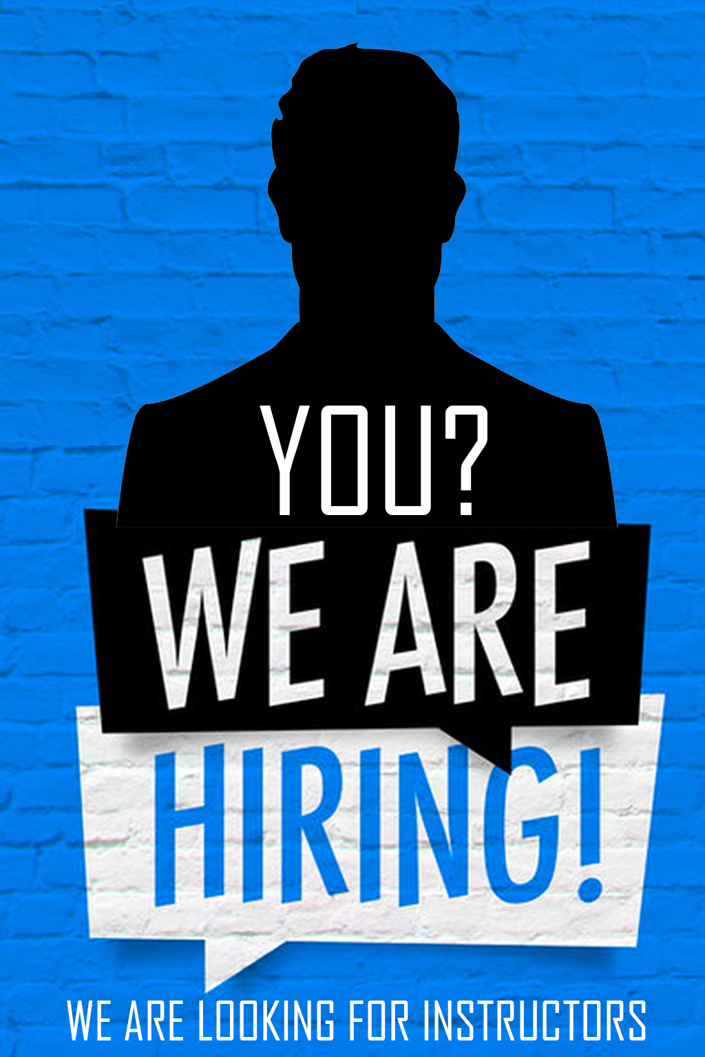 silhouette with the text we are hiring